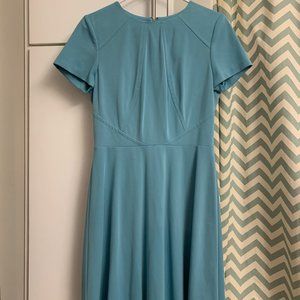 Tahari Light Blue Short Sleeve Sheath Dress